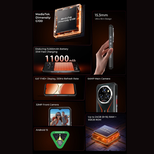 Oukitel WP55S 4G Rugged Phone - 64MP Camera + Power Battery