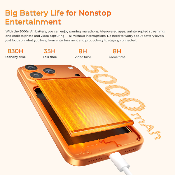 Oukitel C17 Plus smartphone with long-lasting 5000mAh battery for gaming and streaming