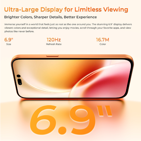 Oukitel C17 Plus smartphone with large 6.9-inch display and 120Hz refresh rate