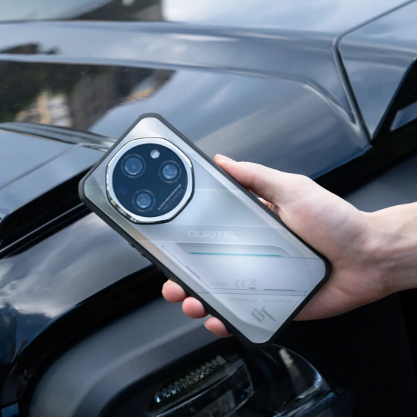 Person holding the Oukitel WP62 rugged phone showing the high-resolution 108MP main camera