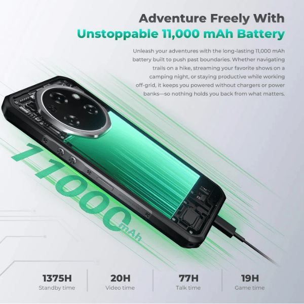 Oukitel WP62 rugged phone with powerful 11000mAh battery for work and outdoor adventures