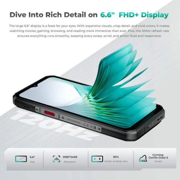 Oukitel WP62 rugged phone with 6.6-inch FHD+ 120Hz display and Gorilla Glass 5