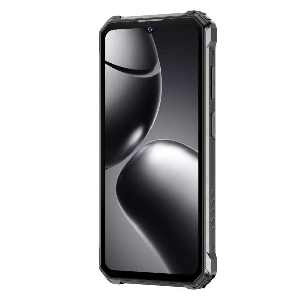 Black smartphone case with reflective surface on a white background