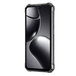 Black smartphone case with reflective surface on a white background